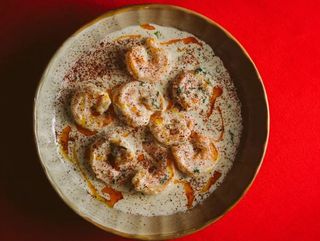 Chkmeruli cu creveți