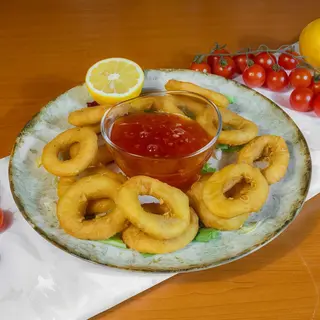 lnele de calamar pane cu sos aioli