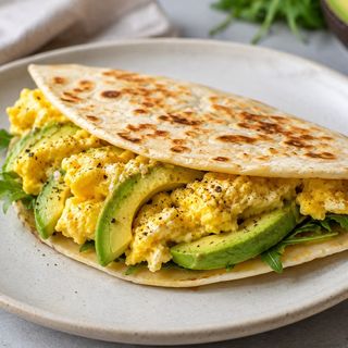 Piadina cu oua si avocado