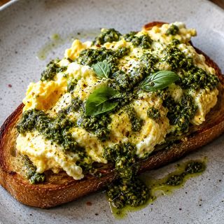 Toast cu oua si sos pesto 300g