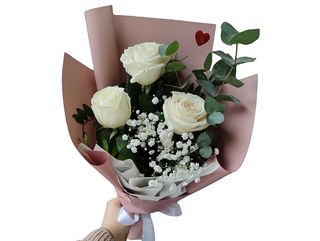 Buchet cu 3 trandafiri albi - Blanca