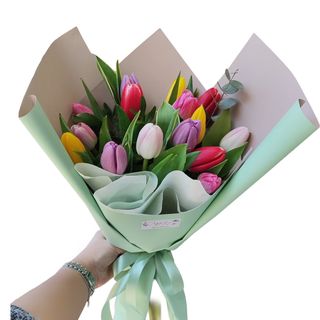 Buchet cu 15 Lalele colorate