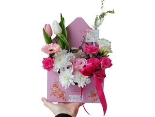 Plic roz cu flori asortate