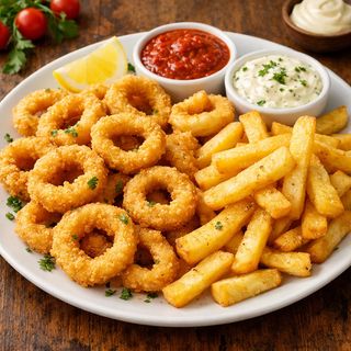 Inele De Calamar Plus Cartofi