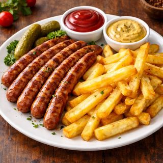 Cârnații Grill Cu Cartofii