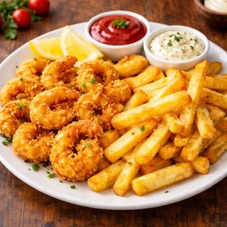 Creveți Pane Plus Cartofi