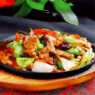 E6. Porc la plită încinsă 铁板猪肉