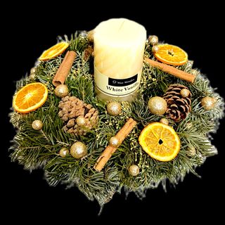 Coronita Din Brad Natural cu Lumanare