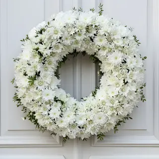 Coroană funerară albă
