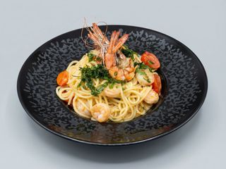 Spaghetti aglio Olio cu creveţi