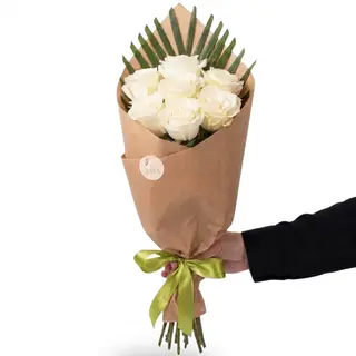 Buchet 7 Trandafiri albi
