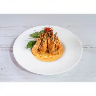 Creveți king size cu sos curry