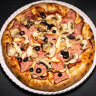 Pizza Prosciutto e Funghi Medie 580 Gr.