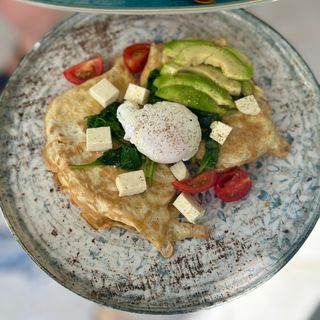 HEALTHY BREAKFAST cu ou poșat, cremă avocado,branza,spanac și pâine de casă prăjită