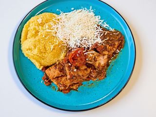 Tochitura Crap, mamaliguta, branza telemea