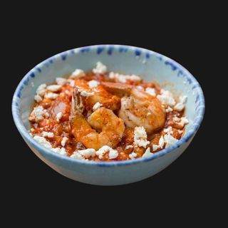 SHRIMP SAGANAKI / CREVEȚI GRATINAȚI CU BRÂNZĂ FETA