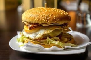 Mega Burger cu cartofi pai