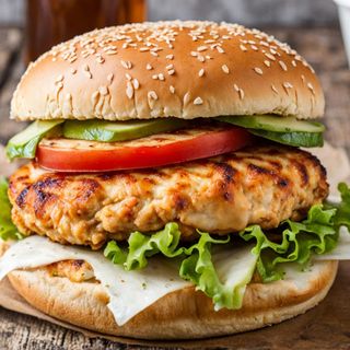 Sandwich cu chiftea de pui și cașcaval