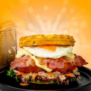 Breakfast chicken burger