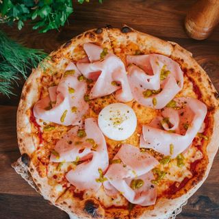 PIZZA MORTADELLA, BURRATA E PISTACHIO Ø32cm