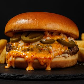 Mr. Cheese burger (picant)