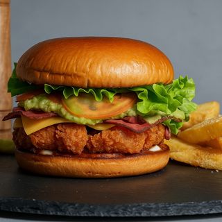 Avocado chicken burger