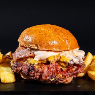 Double smash with fries and sos burgatore