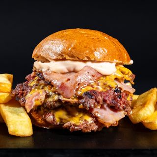 Triple smash with fries and sos burgatore