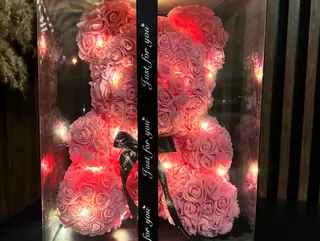 Ursulet roz cu lumina 40 cm