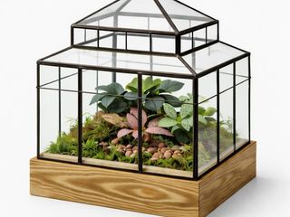 Terariu în mini-seră de sticlă
