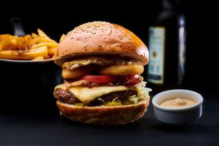 Eggbert with fries and sos burgatore