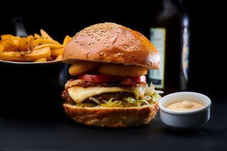 Lord of the Rings with fries and sos burgatore