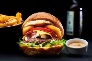 Hollywood with fries and sos burgatore