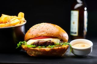 The godfather with fries and sos burgatore