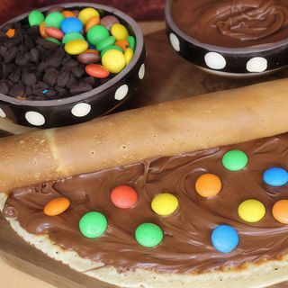 Clatite cu M&M oreo si nutela