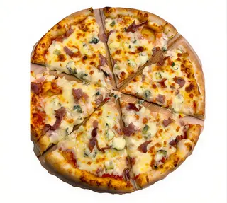 Pizza Quattro Formaggi cu Prosciuto Ø32cm