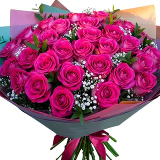 25 Trandafiri roz fucsia