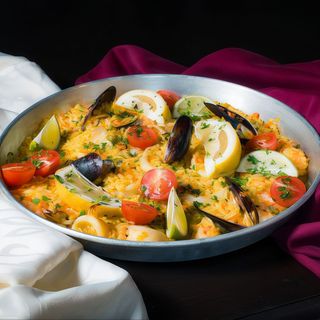 Paella cu fructe de mare pentru două persoane - 550gr
