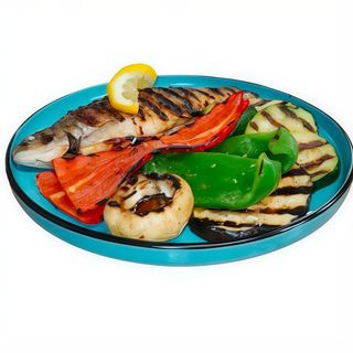 Păstrăv cu legume la grătar 450g 