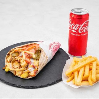 COMBO Shaorma Medie pui cu Coca Cola sau Golden Braun