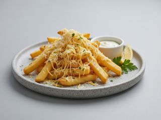 Cartofi prajiti cu branza rasa