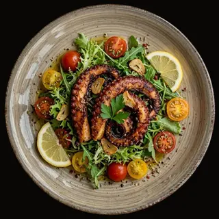 Tentacule de caracatita cu mix de salata