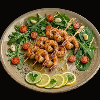 Frigarui de creveti cu lime si mix salata