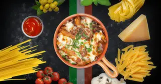 Penne con vittelo al forno