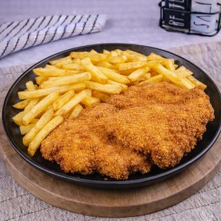 Snitel de porc cu cartofi prajiti 400g