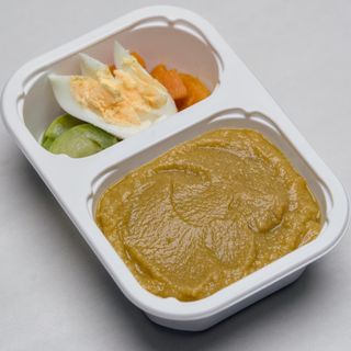 Piure din cartof dulce, dovlecel și ou