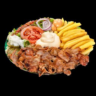 Gyros XXL  vițel, purcel, berbecuț la farfurie