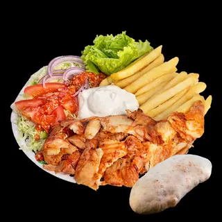 Gyros Hreanaki vițel, purcel, berbecuț la farfurie