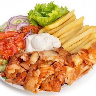 Gyros Hreanaki vițel, purcel, berbecuț la farfurie