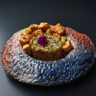 Salmon rice and noodles